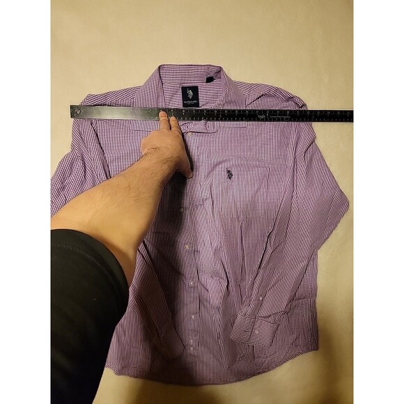 US. POLO ASSN Men Regular Fit Striped Pony Logo  Dress Shirt 18 36/37 - Picture 4 of 6